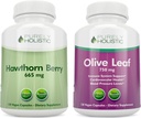 Pure Holistic Hawthorn Berry 665mg + Estratto di foglie di oliva 750mg Bundle + 270 Vegan Capsule - Made in the USA