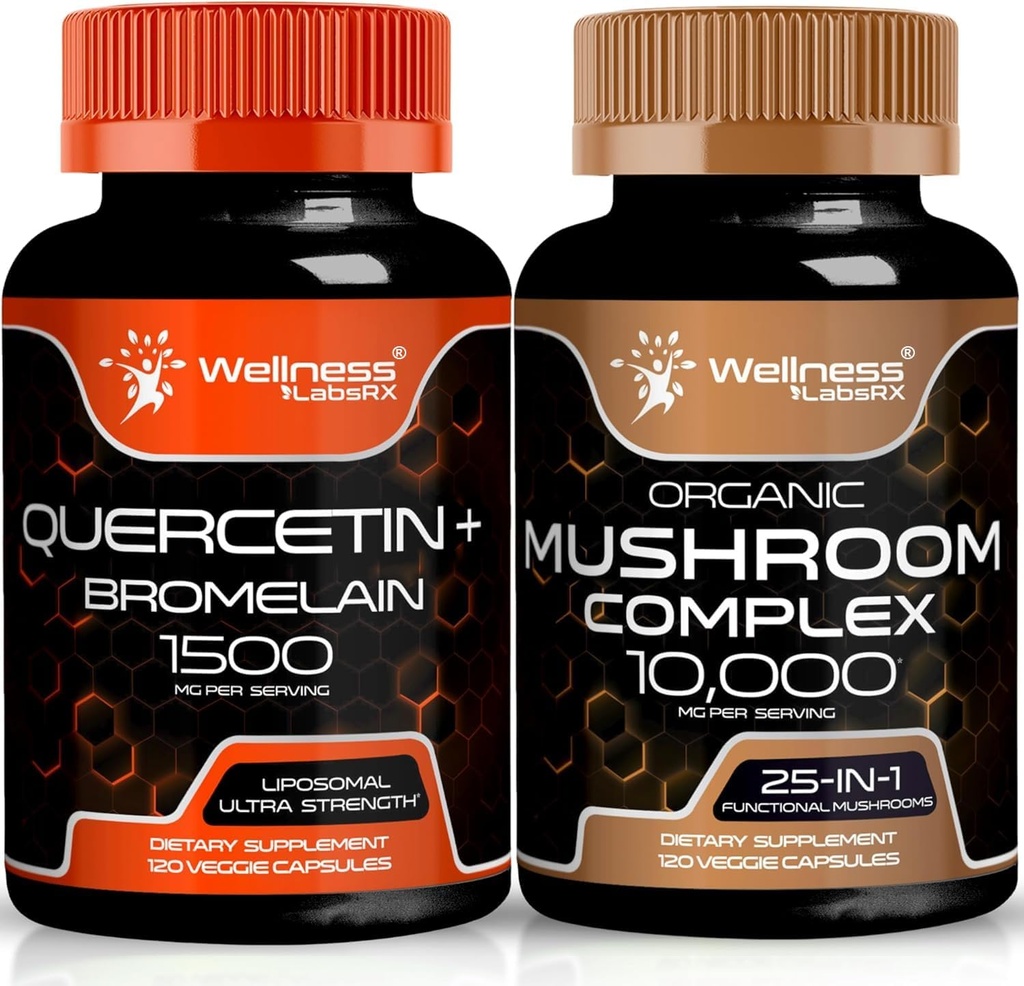 WELLNESS LABSRX Quercetin con Bromelain | capsule di funghi