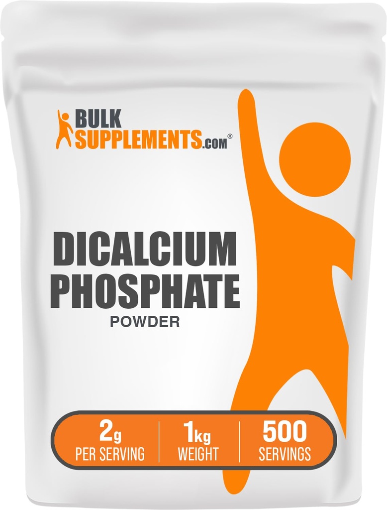 BulkSupplements.com Polvere di fosfato di calcio - Supplemento di calcio, supplemento DCP - non aromatizzato e senza glutine, 2g per porzione, 1kg (2.2 lbs) (pacchetto di 1)