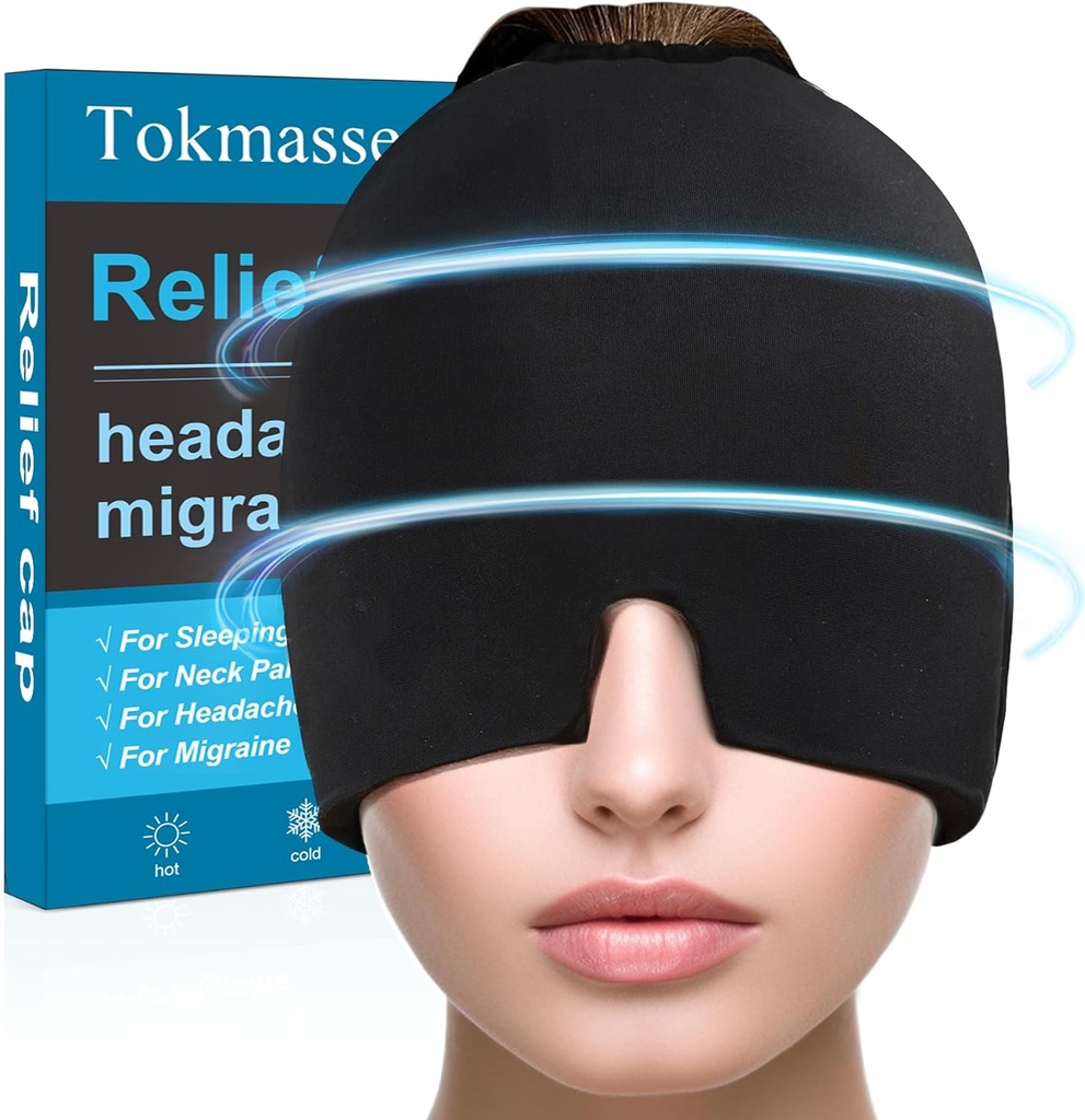 Migraine Relief Cap, Gel per testa di ghiaccio, Terapia fredda e termica, Mal di testa Sinus Eye Patch, Occhi gonfi, Rilievo di tensione e pressione