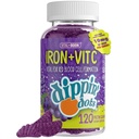 Iron with Vitamin C & B12 Gummies (120 Count) Vital for Red Blood Cell Formation | Goccia di goccia di goccia d'uva Integratori di frutta della | Vegan, Non OGM, Gluten Free & Gelatin Free