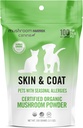 Om Mushroom Matrix Pet - Canine | Skin & Coat | USA Cresciuto Human-Grade Organic Mushroom Powder Pet Supplement | Allergia stagionale Skin & Coat Supporto per cani e gatti | 100 Grammi, 3.5 oz