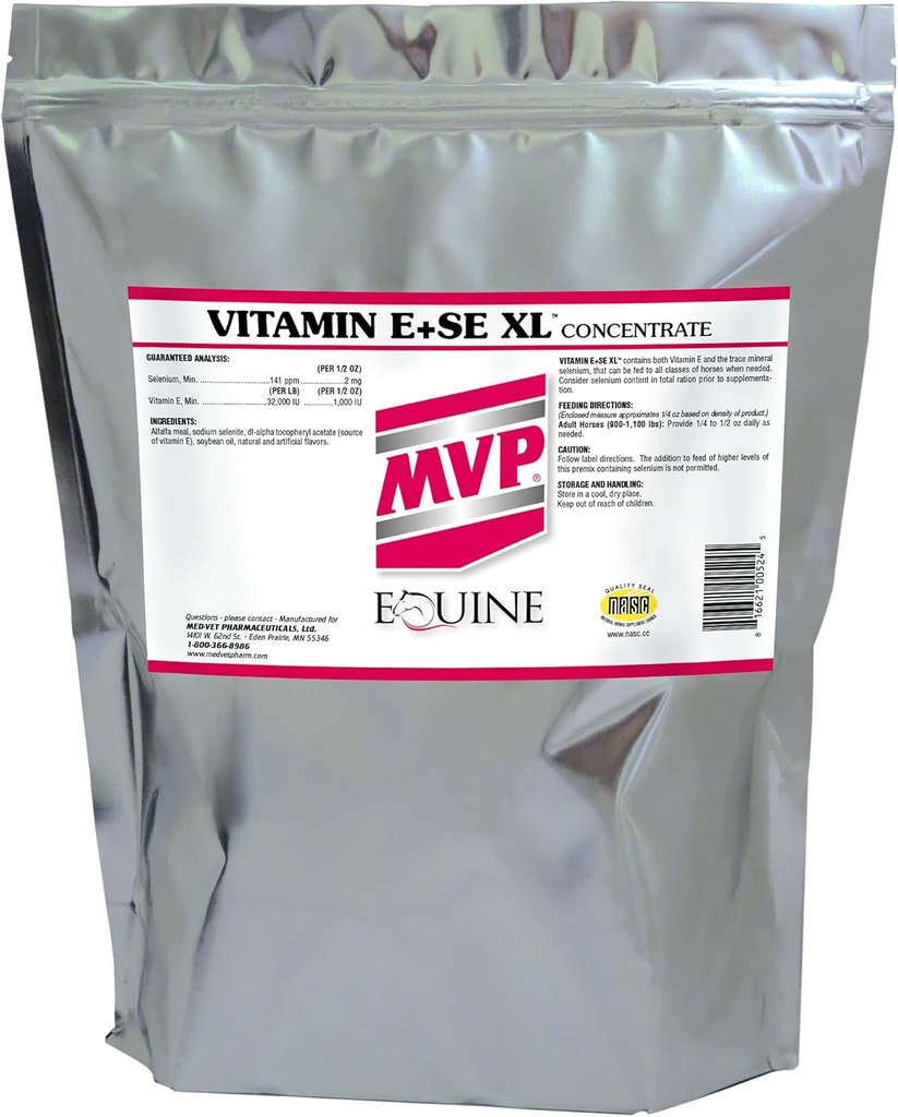 Vitamina E/SE XL (10lb) Formula concentrata per supportare la funzione muscolare sana nei cavalli