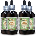 PAU d'arco (Tabebuia Impetiginosa) Glycerite, Estratto liquido senza alcool di corteccia essiccato (Nome: HerbalTerra, Proudly Made in USA) 4x4 fl.oz (4x120 ml)