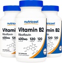 Nutricost Vitamina B2 (Riboflavin) 400mg, 120 capsule (3 bottiglie)