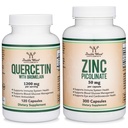 Doppio integratore di legno Quercetin e Zinc Bundle - Support Immune System Health (120 conteggio Quercetin e 300 conteggio Zinco)