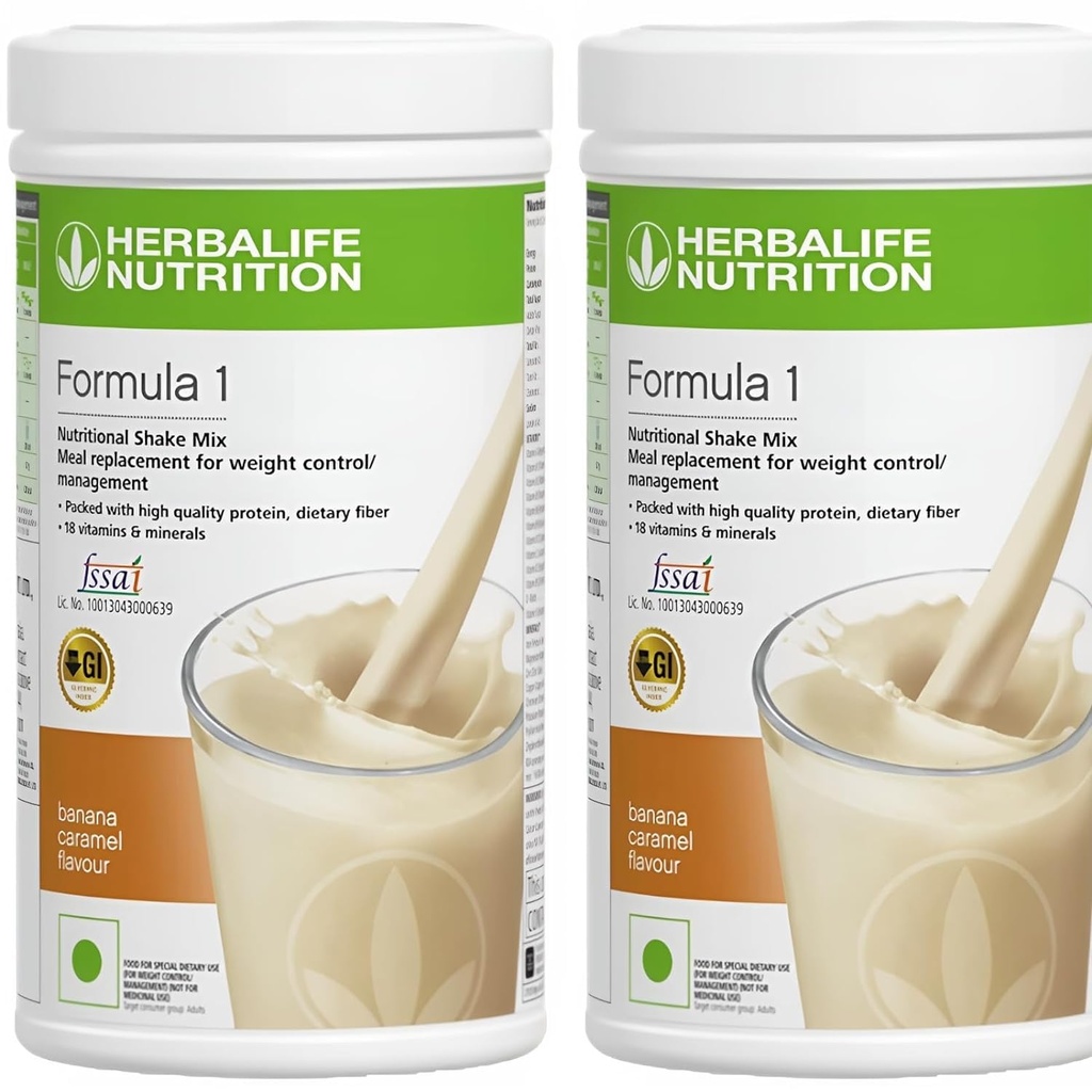Herbalife Formula 1 Nutritional Shake Mix - Confezione da 2, 500g Ogni - Herbalife Shake - Herbalife Protein Powder - Herbalife Weight Loss Meal Sostituzione (Banana - Banana)