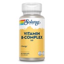 SOLARAY Vitamina B Complex 50 mg - Vitamine di energia cellulare - Metabolismo e Nerve Assistenza sanitaria con Vitamina B12, Vitamina B1, B6, Niacina, Acido Folico, Biotina e altre Vitamine B - Vegan, 100 VegCaps