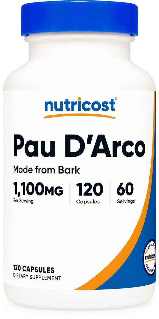 Nutricost PAU D'Arco Barca interna 1100mg, 120 Capsule Vegetariani (60 Serv) - Non OGM & Gluten Free