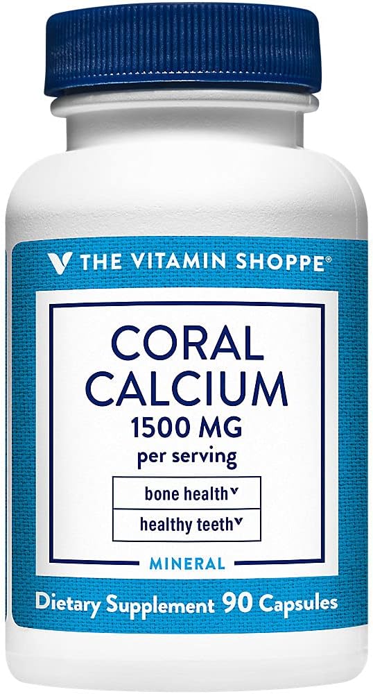 La vitamina Shoppe Coral Calcium 1.500MG - Eco Safe Source of Calcium, Magnesium & Trace Minerals to Support Healthy Bones and Teeth (90 capsule)