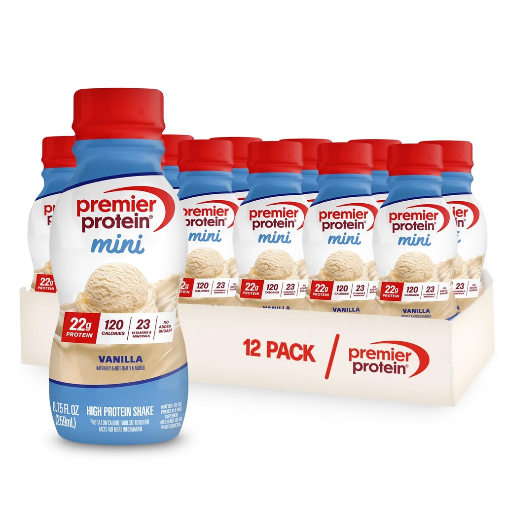 Mini, Vanilla, 22g Protein, 120 Calorie, 1g Zucchero, 8.75fl oz, Confezione da 12
