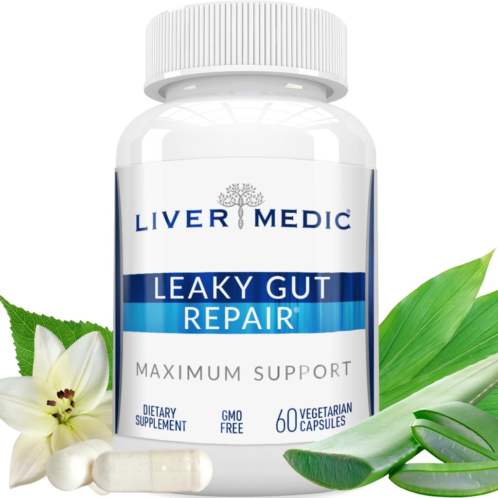 Leaky Gut Repair Natural Gut Health Supplement Glutamine Organic Slippery Elm NAG Marshmallow Root Aloe Vera MSM Quercetin Bromelain promuove la malattia digestiva, Gut Wellness 1000mg 60 Caps