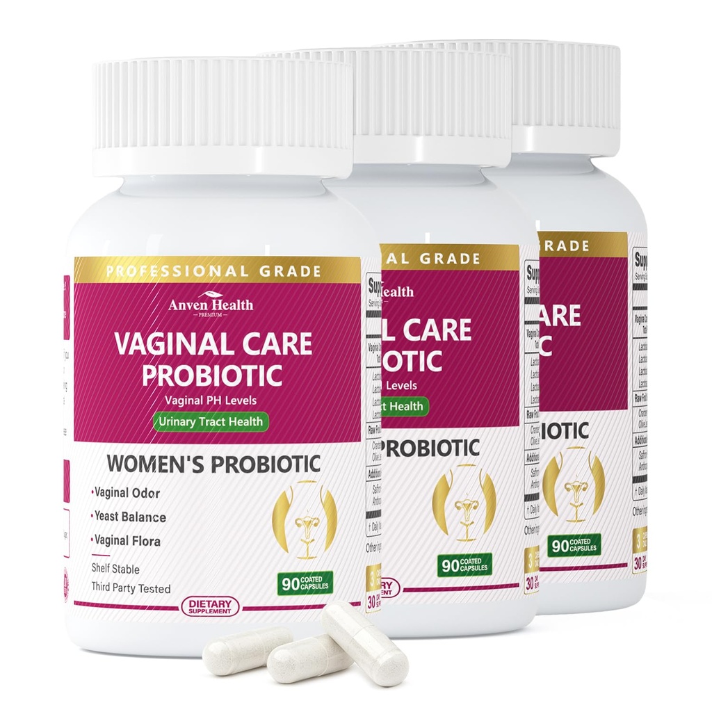 Probiotici vaginali per le donne pH Balance con prebiotici - 60 miliardi di donne probiotici per flora vaginale, odori, lievito e salute digestiva con zafferano, mirtillo, vegano e non OGM | 270 caps