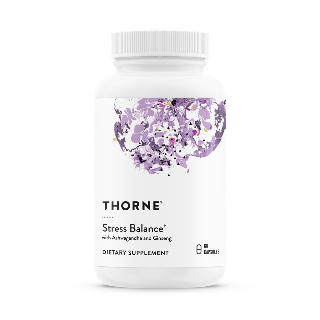 THORNE - Equilibrio di stress - Supplemento di supporto surrenale con vitamine B, Vitamina C, Ashwagandha, Ginseng & Zinc* - Glutine, Latticini e Soia-Free - 30 Serve