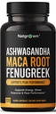 Natgrown Ashwagandha Maca Root Fenugreek Estratto di capsule supplemento per gli uomini e le donne - Vegan Pills - (120 conte)
