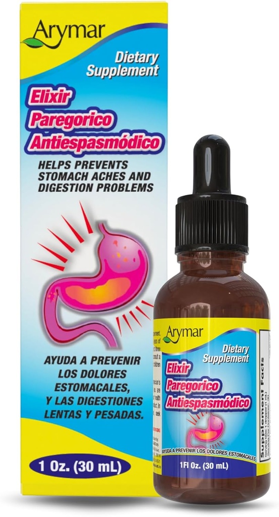 Arymar Elixir Paregorico Antiespasmodico - Supplemento supporto digestivo - 1 oz
