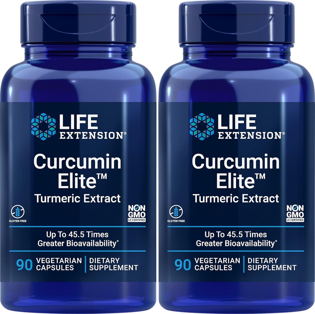 Estensione di vita Curcumin Elite Estratto di curcuma, 90 Caps (Pack of 2)