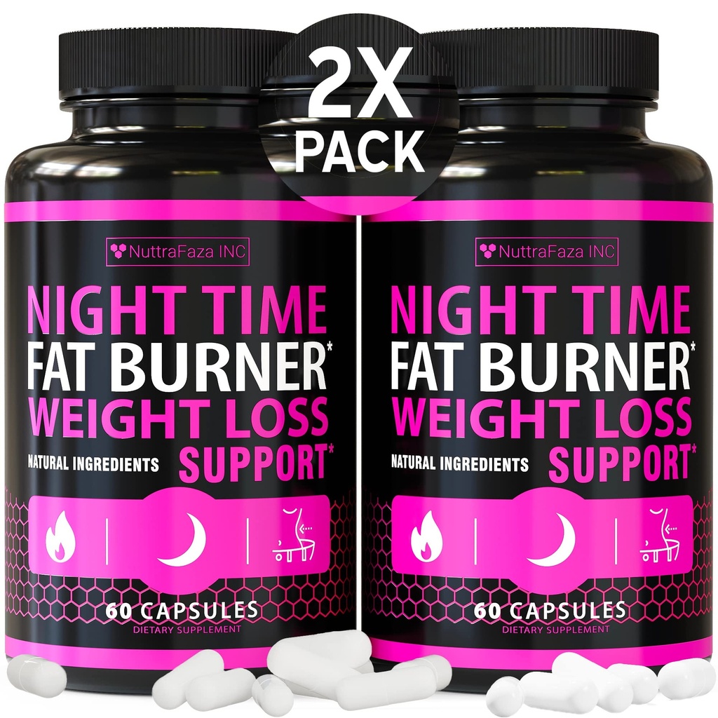 (2 Pack) Pillole di perdita di peso di notte per le donne - Supplemento di perdita di peso avanzato - Bruciatori grassi per le donne - Pillole dietetiche che funzionano velocemente - Bruciatore grasso di pancia - Appetite Suppressant - Made in USA