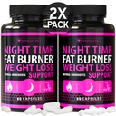 (2 Pack) Pillole di perdita di peso di notte per le donne - Supplemento di perdita di peso avanzato - Bruciatori grassi per le donne - Pillole dietetiche che funzionano velocemente - Bruciatore grasso di pancia - Appetite Suppressant - Made in USA