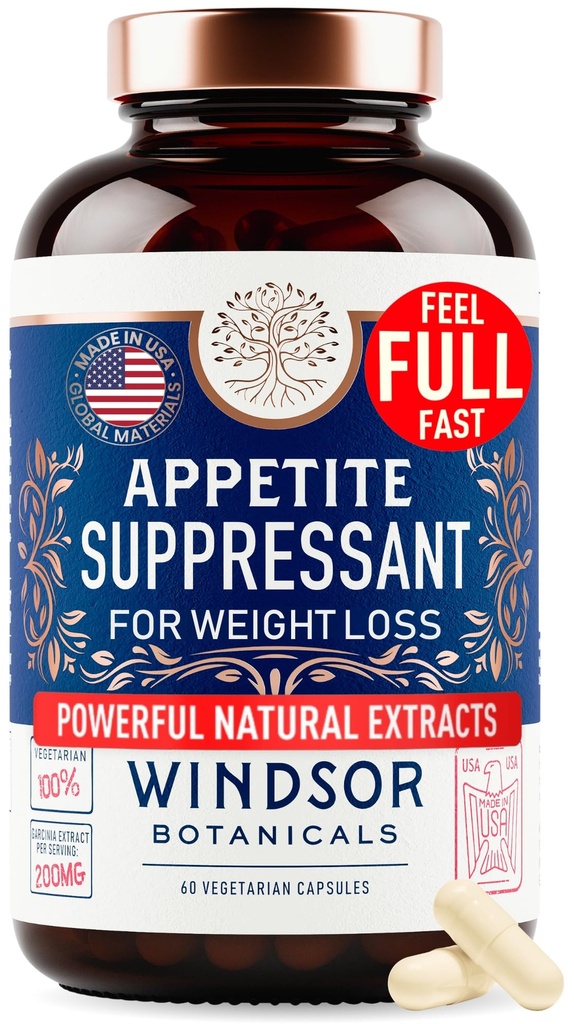 Appetite Suppressant per la perdita di peso - Garcinia Cambogia, Glucomannan Appetite Control Integratori e Metabolismo Booster per WeightLoss - Perdere peso Veloce per le donne e gli uomini - 60 pillole di dieta vegetariana