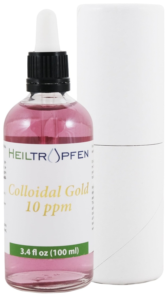 Oro colloidale | 10 ppm | 3.4 Fl Oz - 100 ml | Heiltropfen®