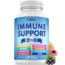 NUOVO AGE 8 in 1 Integratore di Booster di supporto immunitario con Echinacea, Vitamina C e Zinc 50mg, Vitamina D 5000 IU, Curcumina e Ginger, B6, Contante di Elderberry 60 (Pacchetto di 1)