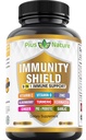 Vitamina C (1000mg), Vitamina D3 (5000 UI), Zinco(22mg) con Samburo, Turco, Echinacea, Ginger, Aglio e Pre+Pro-Biotic per Serving (120 caps per Bottiglia - 2 mesi di fornitura)