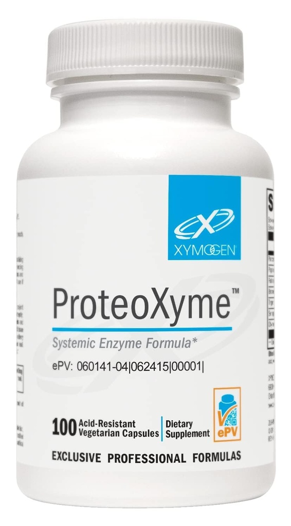 XYMOGEN ProteoXyme - Enzimi pancreatici, Serrapeptase, Rutin, Papain & Bromelain - Progettato per supportare l'integrità del tessuto e l'equilibrio sano del sistema immunitario (100 capsule acid-resistant)