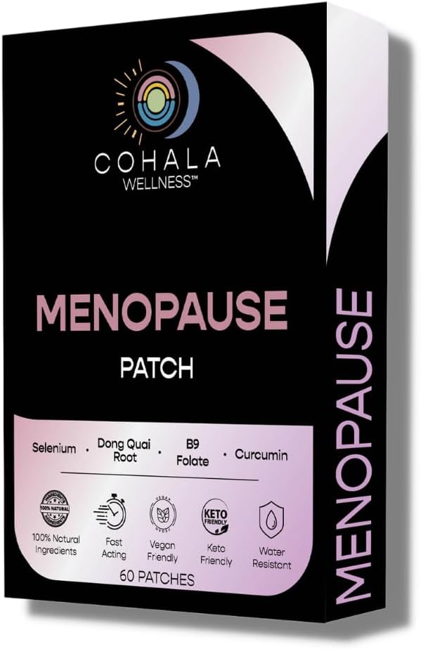 Menopause Relief Patch (alimentazione di 60 giorni) - Dong Quai Root, Selenium, Curcumin, Folate - 60 patch