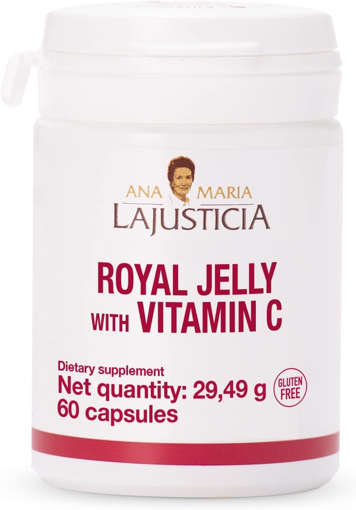 ANA MARIA LAJUSTICIA - Gelatina reale con vitamina C - 60 capsule latticini e senza glutine. Perfetto per promuovere la salute vascolare.