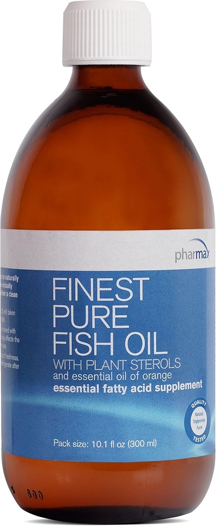 Pharmax Finest Pure Fish Oil | con Sterols delle piante e olio essenziale di arancione per sostenere la salute cardiovascolare ottimale | 10.1 fl. oz.