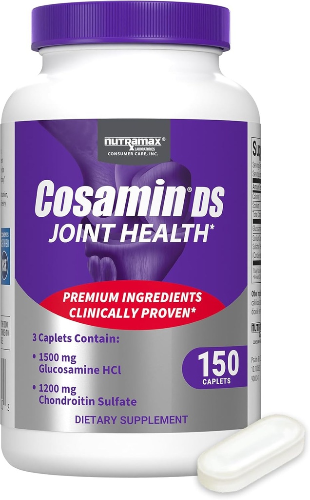 Nutramax Laboratories Cosamin® DS Joint Health Supplement with Glucosamine & Chondroitin for Men's & Women's Joint Health, 150 Caplets