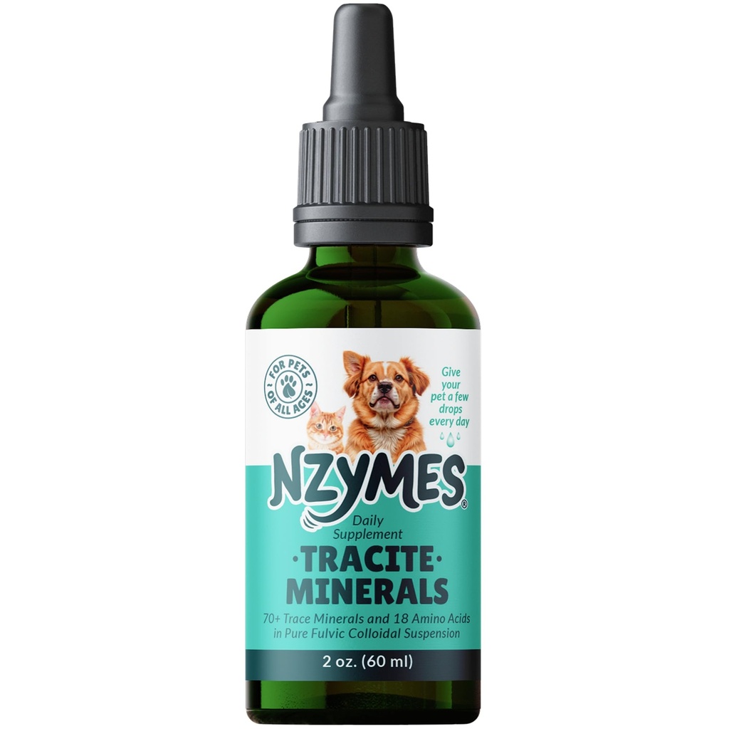 Minerali Traciti Nzymes® per animali domestici - Acido Fulvico, Acido Humico e Gocce minerali a base di Ferro e Aminoacidi per l'energia ATP e la salute digestiva - Made in the USA