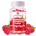 Magnesio Glycinate Gummies 1000mg - Zucchero Gratuito Magnesio Potassio Supplemento con Vitamina D, B6, CoQ10 per Calma Mood & Sleep Support - 90 Raspberry Gummies.