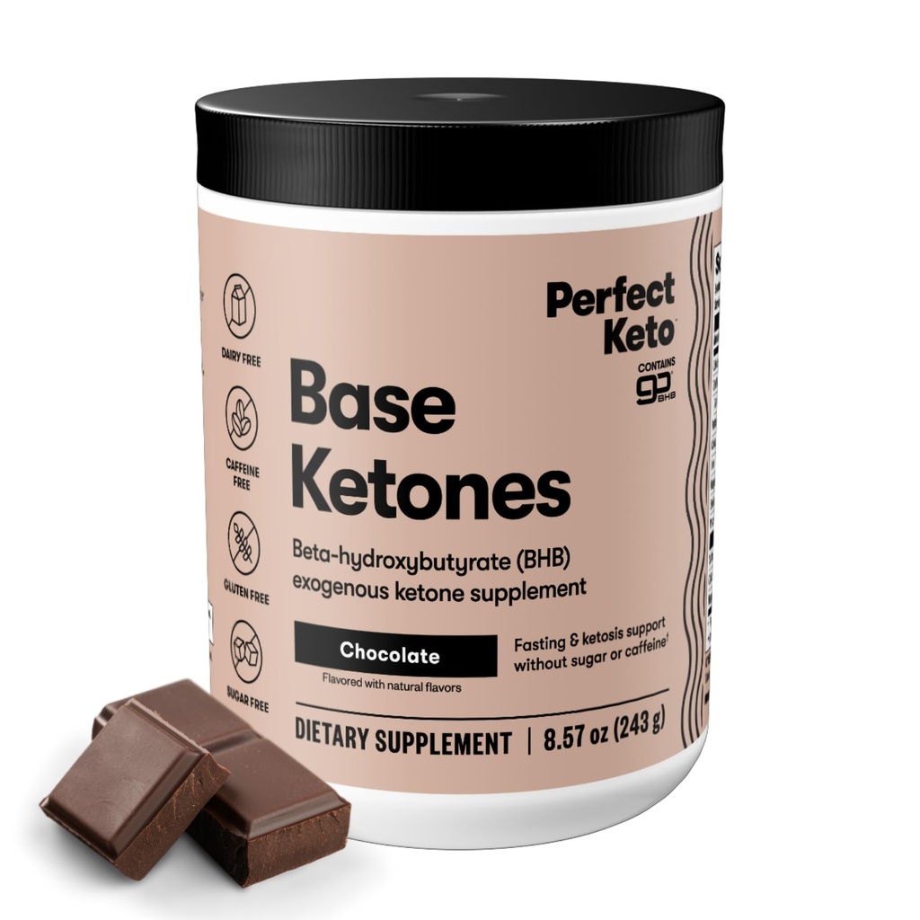 Polvere di chetoni esogeni di Keto, sali di BHB per il supporto di Ketosis & Fasting, elettroliti per l'idratazione, la caffeina energia libera, cioccolato, 8.57 oz