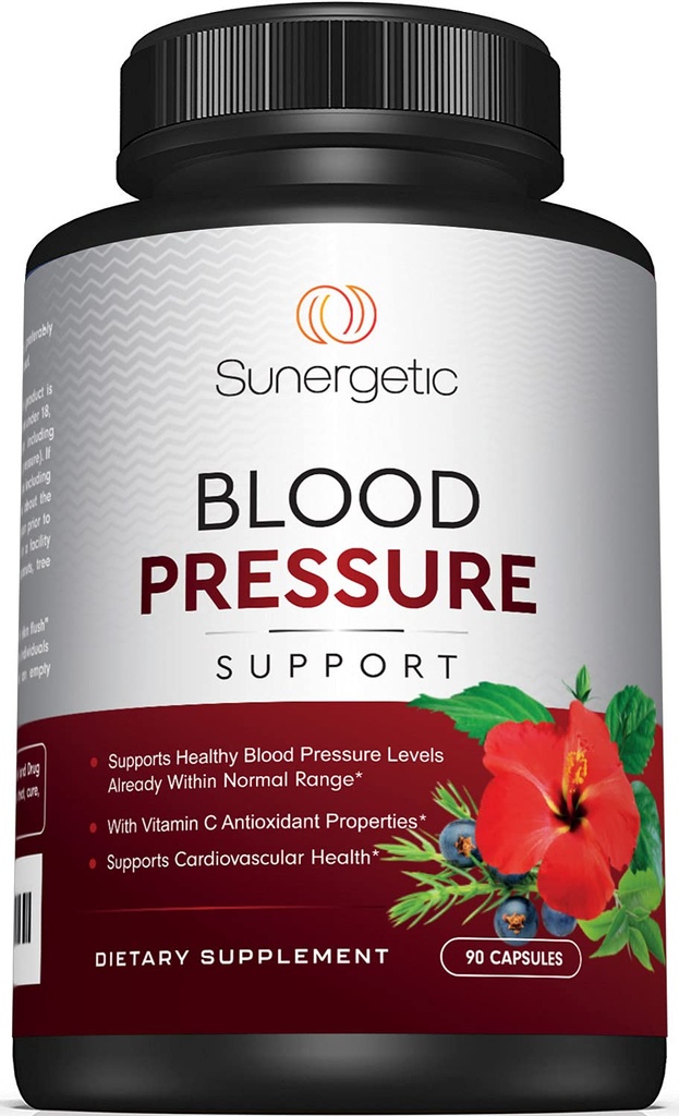 Supplemento di supporto per la pressione sanguigna premium per la salute cardiovascolare e cardiaca con l'aglio, Hawthorn & Hibiscus (90 capsule)