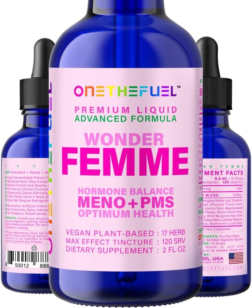 Meravigliosa Femme pianta-basato equilibrio menopausa caldi flashes supporto sollievo 100% naturale 17 erbe donne estrogeni supplemento salute Dong Quai Vitex + veloce assorbimento Tintura 2 oz. Liquidazione