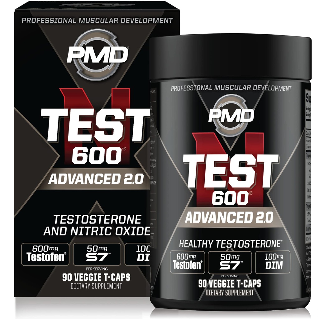PMD Sports N-Test 600 Advanced Nitric Oxide Booster per gli uomini - con clinicamente studiato Testofen - Lean Muscle and Strength Gains with Estrogen Suppression (90 Veggie -Caps)