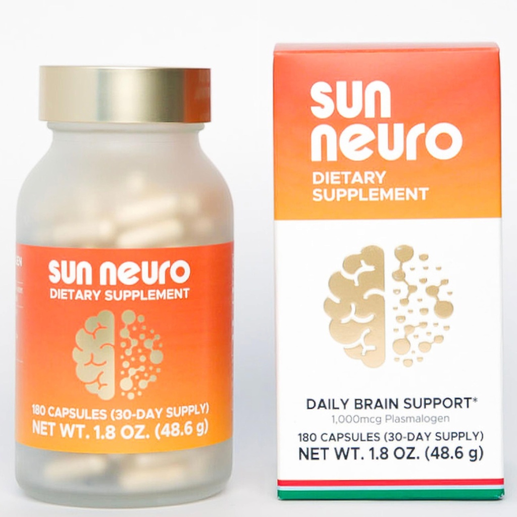 Sun Chlorella Sun Neuro Nootropic Brain Supplemento - Concentrazione giornaliera della memoria e supplemento di messa a fuoco per le donne e gli uomini - Natural Plasmalogen Boost from Sea Ananas - 180 capsule