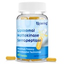 Liposomal Nattokinase 12.000 FU Serrapeptase 360.000 SPU Enzyme Supplement - Arricchito con Enzymes sinergici e Nutriente Blend & Inulin per Circulatory, Gut, Digestione 60 capsule (1 bottiglia)