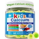 Gummie di calcio per bambini + Vitamina D3 K2, Magnesio, Zinco, Supplemento di calcio extra assorbente per bambini Gentle to Stomach, Bone, Teeth, Muscolo, Cervello, Sugar Free Chewable Kids Vitamine 4+, 60 conti