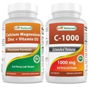 Best Naturals Cal Mag Zinco con Vitamina D3 & Vitamina C 1000 mg