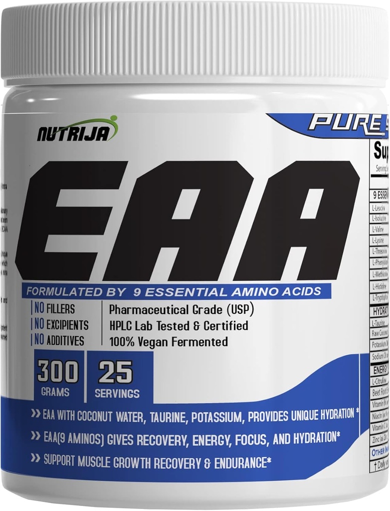 Supplemento EAA (9 aminoacidi essenziali) con acqua di cocco | miscela di idratazione & matrice di energia - 300g Lychee