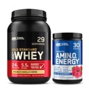 Optimum Nutrition Dynamic Duo Bundle: Amino Energy, Blue Raspberry (30 Serve) e Gold Standard 100% Whey Protein Powder, French Vanilla Creme (29 Serve)