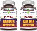 Incredibile Formulas Inositol Supplemento | 500 Mg Per Serving | 100 Capsule | Non-GMO | Gluten Free | Made in USA | Confezione di 2