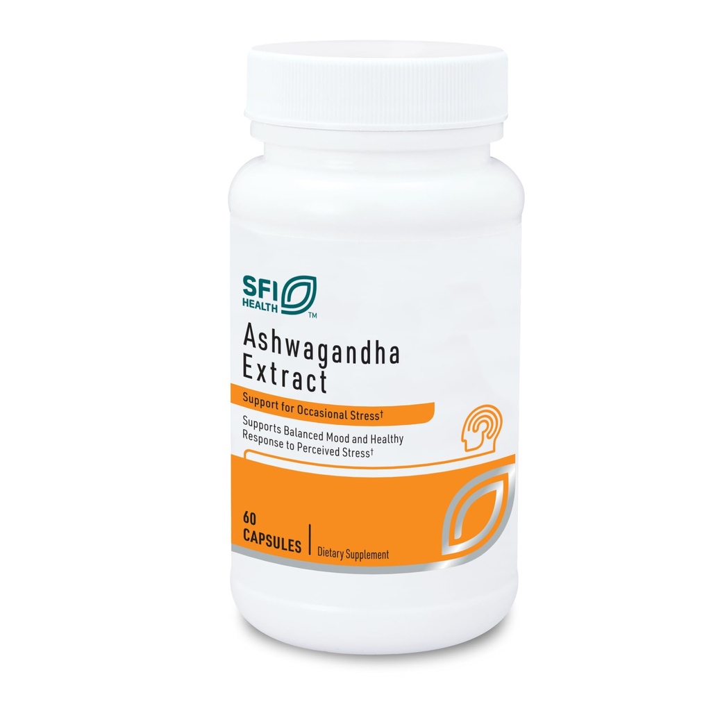 SFI Health Klaire Labs Ashwagandha Extract 300mg - Ashwagandha Supplemento per promuovere la memoria, la funzione cognitiva e la risposta di stress sano - Ipoallergenico Ashwagandha Root Extract (60 capsule)