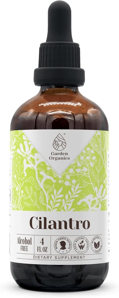 Estratto di tintura naturale senza alcool di Cilantro, Booster di sistema immunitario, gocce liquide a base di Foglia secca al 100% Cilantro (4 fl oz)