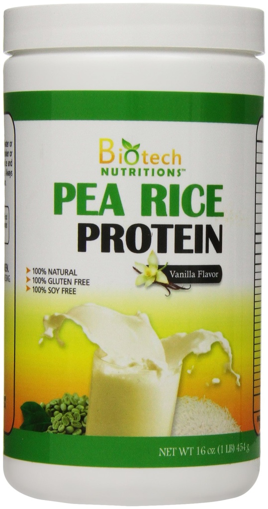 Proteina di Riso Pea pura non OGM, Vaniglia, 16 Oncia