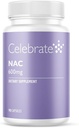 Celebrare le vitamine NAC (N-Acetyl Cysteine) Supplemento, 600 mg per capsula, senza glutine, non OGM, 90 capsule