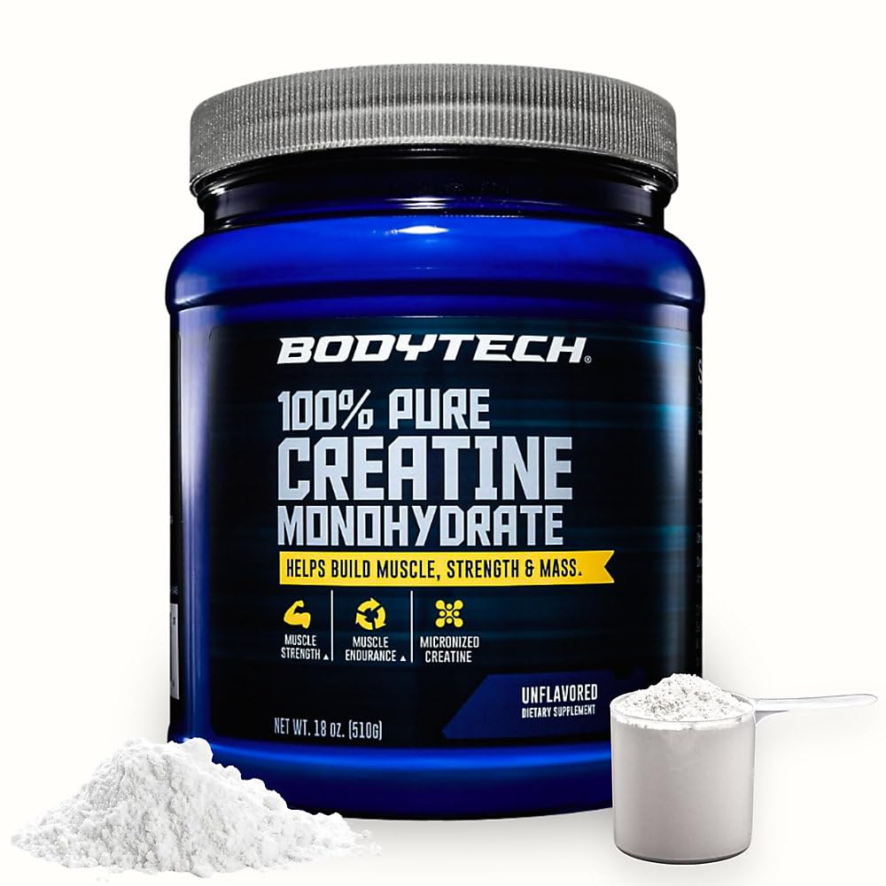 BodyTech Creatine Monohydrate Powder, Unflavored, 18 Oz, 102 Servings